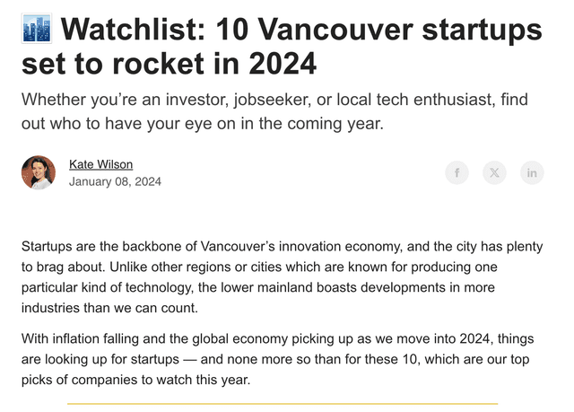 Watchlist: 10 Vancouver startups set to rocket in 2024